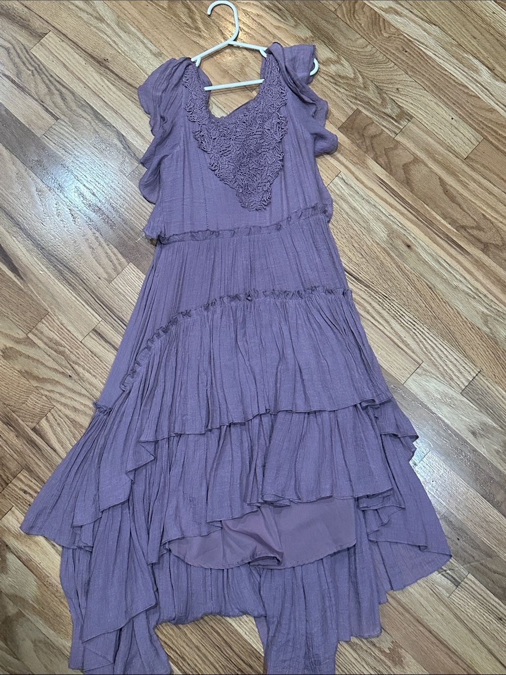 Joyfolie Lavender Tiered High-Low Ruffle Dress for Girls